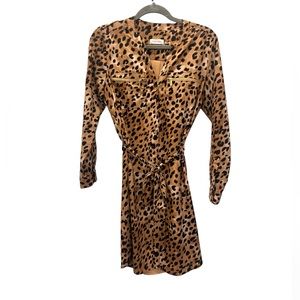 CALVIN KLEIN | leopard print belted dress size 6